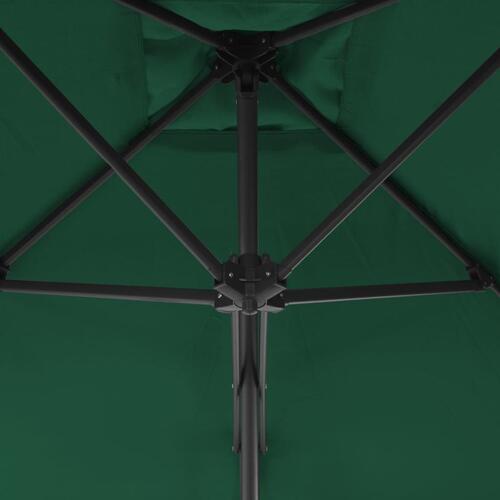 Udendørs parasol med stålstang 300 cm grøn