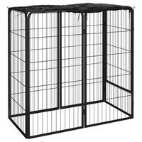 Hundegård 50x100 cm 6 paneler pulverlakeret stål sort