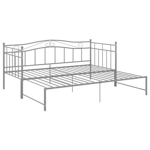 Sengestel til udtræksseng 90x200 cm metal grå