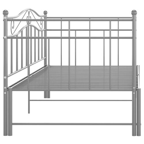 Sengestel til udtræksseng 90x200 cm metal grå