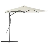 Udendørs parasol med stålstang 300 cm sandfarvet