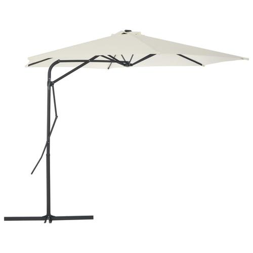 Udendørs parasol med stålstang 300 cm sandfarvet