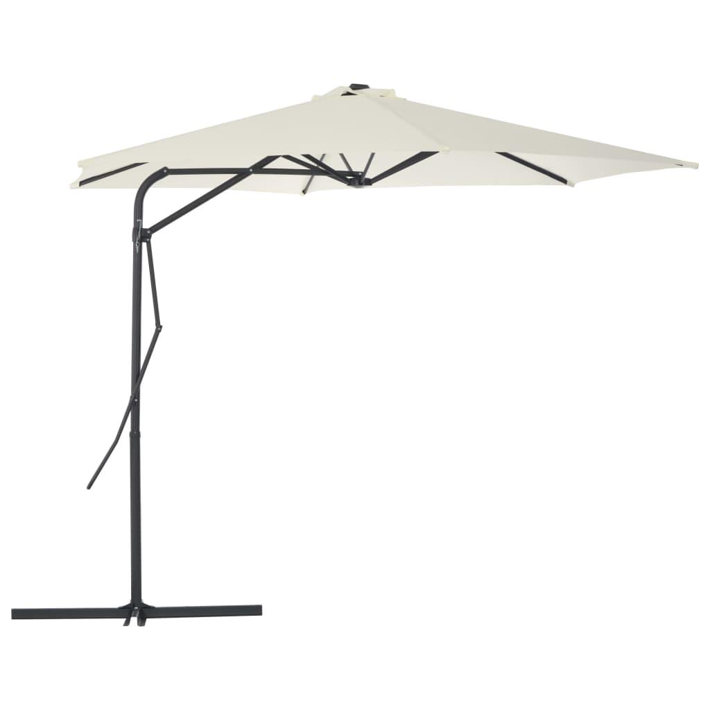 Udendørs parasol med stålstang 300 cm sandfarvet