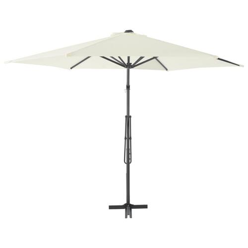 Udendørs parasol med stålstang 300 cm sandfarvet