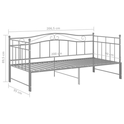 Sengestel til udtræksseng 90x200 cm metal grå