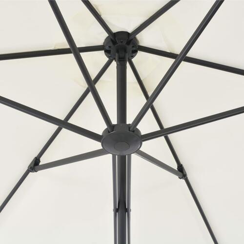 Udendørs parasol med stålstang 300 cm sandfarvet