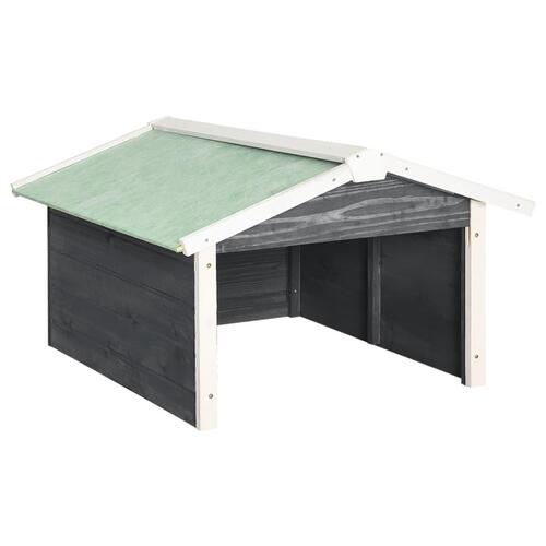 Skur til robotplæneklipper 72x87x50 cm fyrretræ grå og hvid