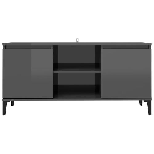 Tv-skab med metalben 103,5x35x50 cm grå højglans