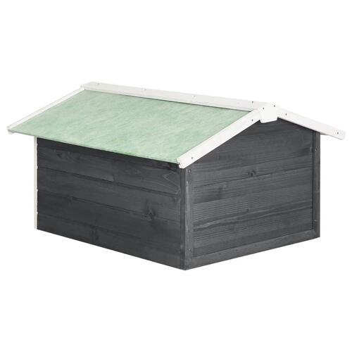 Skur til robotplæneklipper 72x87x50 cm fyrretræ grå og hvid
