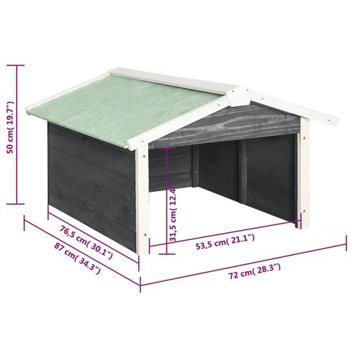 Skur til robotplæneklipper 72x87x50 cm fyrretræ grå og hvid