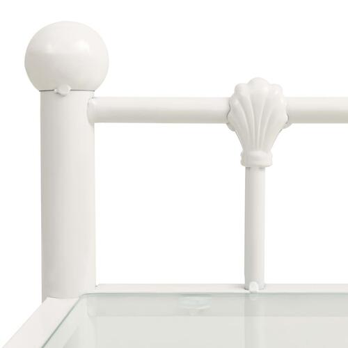 Sengeskab 45x34,5x60,5 cm metal og glas hvid og transparent
