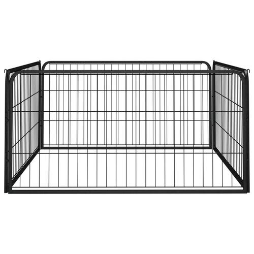 Hundegård 100x50 cm 4 paneler pulverlakeret stål sort