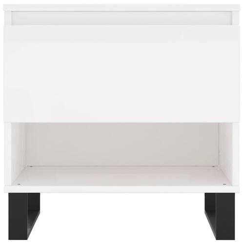 Sofaborde 2 stk. 50x46x50 cm konstrueret træ hvid højglans