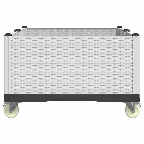 Plantekasse med hjul 100x80x54 cm PP hvid