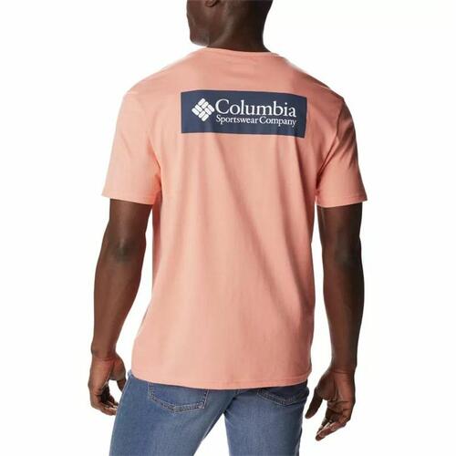 Kortærmet T-shirt til Mænd Columbia North Cascades Laksefarvet XS