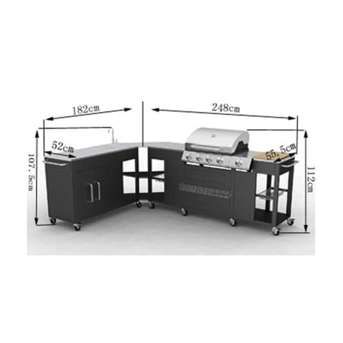 Gasgrill 4 + 1 grillzoner
