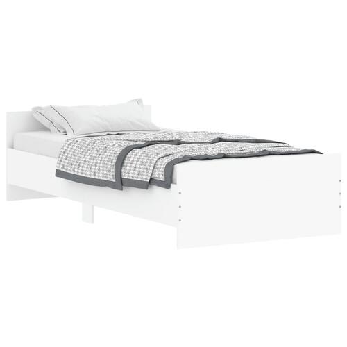 Sengeramme 90x190 cm konstrueret træ hvid