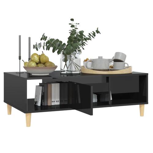 Sofabord 103,5x60x35 cm spånplade sort højglans