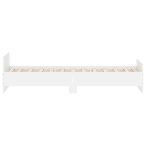 Sengeramme 90x190 cm konstrueret træ hvid