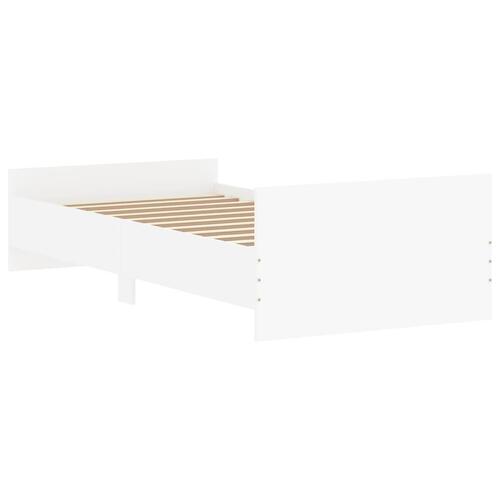 Sengeramme 90x190 cm konstrueret træ hvid
