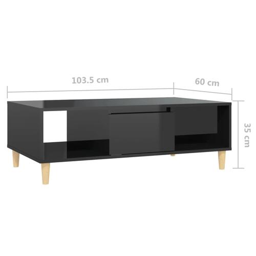 Sofabord 103,5x60x35 cm spånplade sort højglans