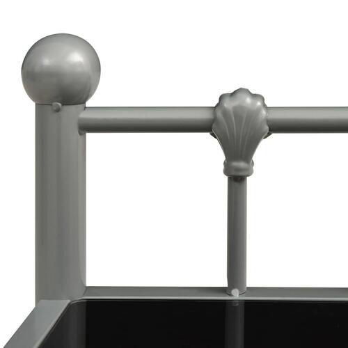 Sengeskabe 2 stk. metal og glas grå og sort