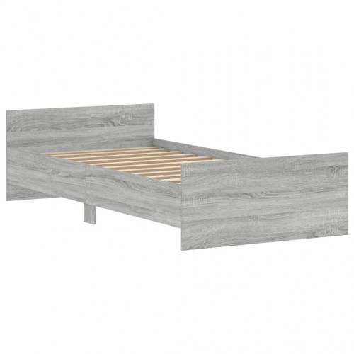Sengeramme 90x200 cm konstrueret træ grå sonoma-eg