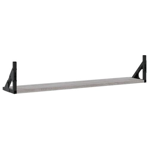 Væghylder 2 stk. 80x15x15,5 cm konstrueret træ grå sonoma-eg