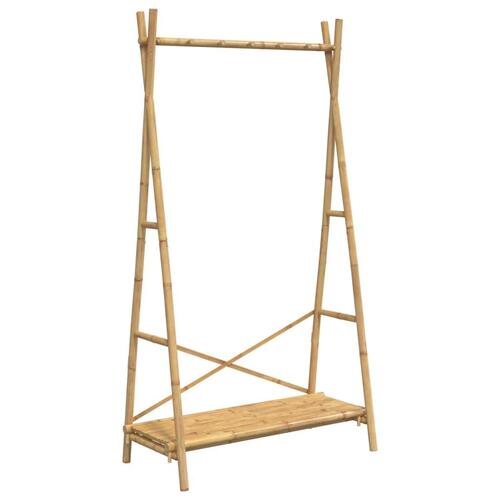 Tøjstativ med hylde 102x50x190 cm bambus