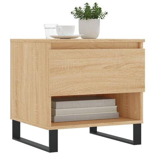 Sofaborde 2 stk. 50x46x50 cm konstrueret træ sonoma-eg