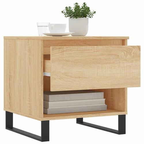 Sofaborde 2 stk. 50x46x50 cm konstrueret træ sonoma-eg