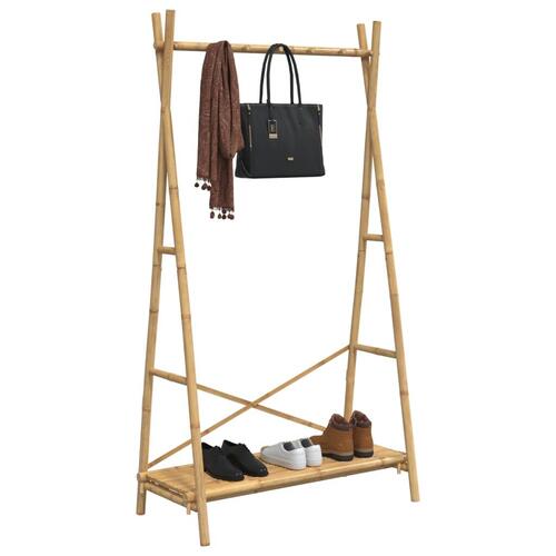 Tøjstativ med hylde 102x50x190 cm bambus