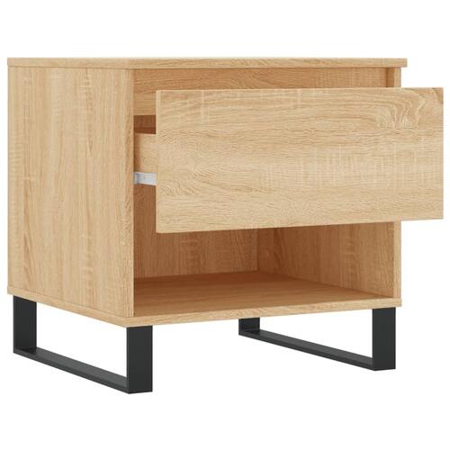 Sofaborde 2 stk. 50x46x50 cm konstrueret træ sonoma-eg