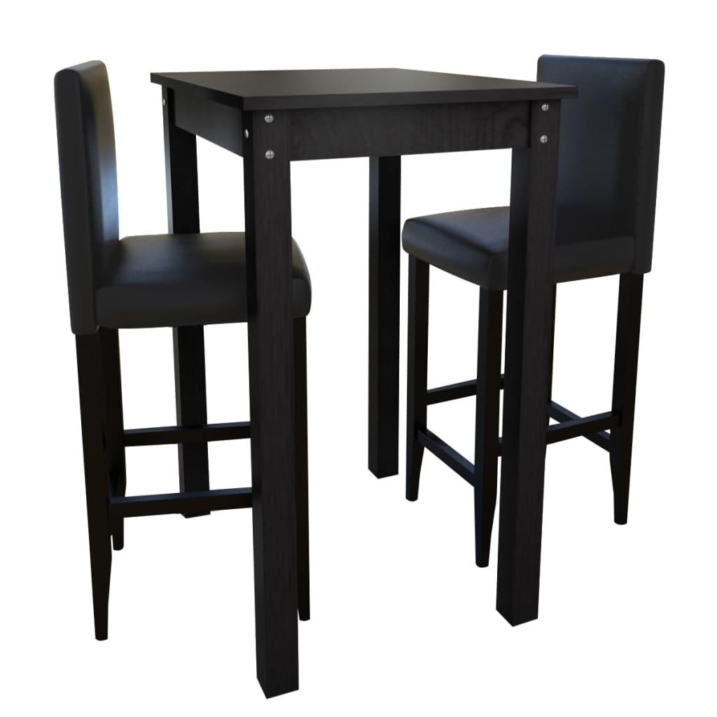 Barbord med 2 barstole sort