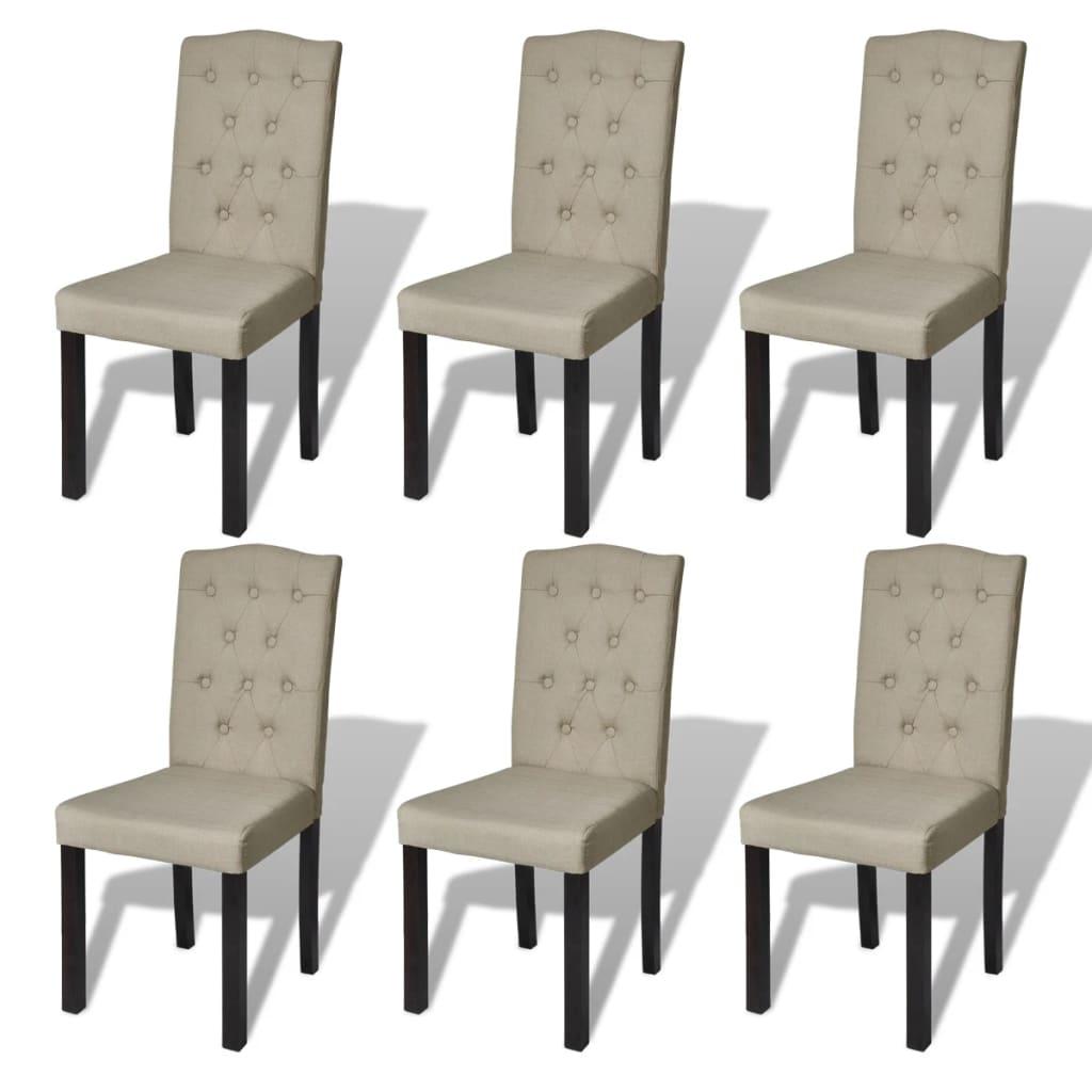Spisebordsstole 6 stk. stof kamelfarvet