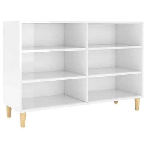 Skænk 103,5x35x70 cm konstrueret træ hvid højglans