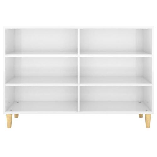 Skænk 103,5x35x70 cm konstrueret træ hvid højglans