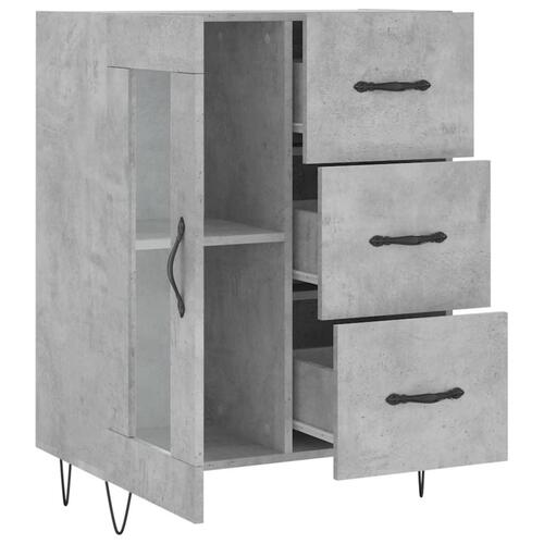 Skænk 69,5x34x90 cm konstrueret træ betongrå