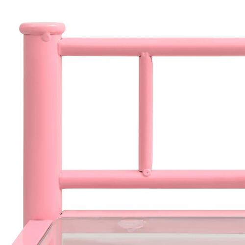 Sengeskab 45x34,5x60,5 cm metal og glas pink og transparent
