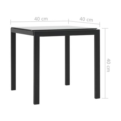 Liggestole 2 stk. med bord polyrattan og textilene sort