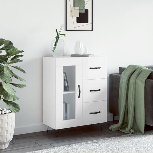 Skænk 69,5x34x90 cm konstrueret træ hvid højglans