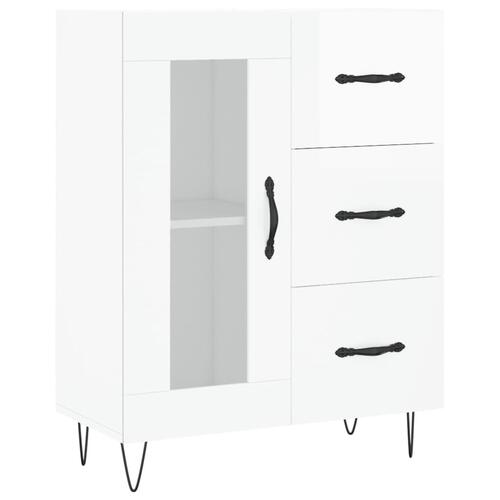 Skænk 69,5x34x90 cm konstrueret træ hvid højglans