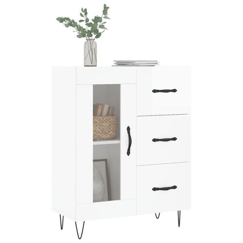 Skænk 69,5x34x90 cm konstrueret træ hvid højglans
