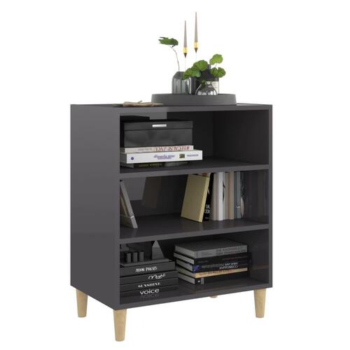 Skænk 57x35x70 cm konstrueret træ grå højglans