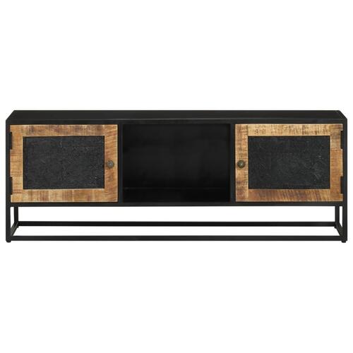 Tv-bord 110x30x40 cm massivt mangotræ og jern