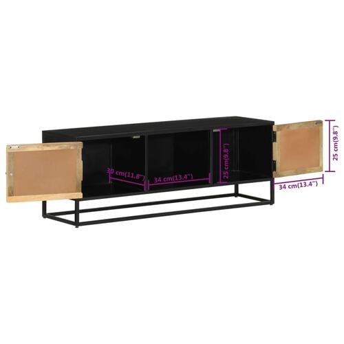 Tv-bord 110x30x40 cm massivt mangotræ og jern