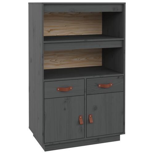 Højskab 67x40x108,5 cm massivt fyrretræ grå
