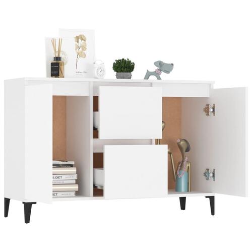 Skænk 104x35x70 cm konstrueret træ hvid