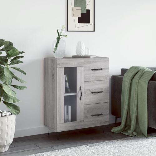 Skænk 69,5x34x90 cm konstrueret træ grå sonoma-eg