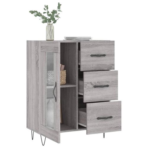 Skænk 69,5x34x90 cm konstrueret træ grå sonoma-eg